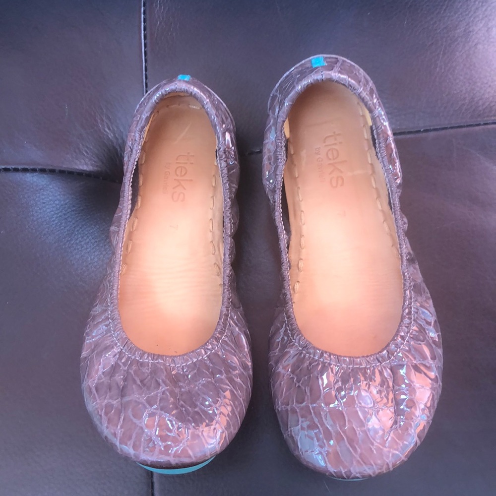 Tieks Slate Grey Croc Ballet Flats 7